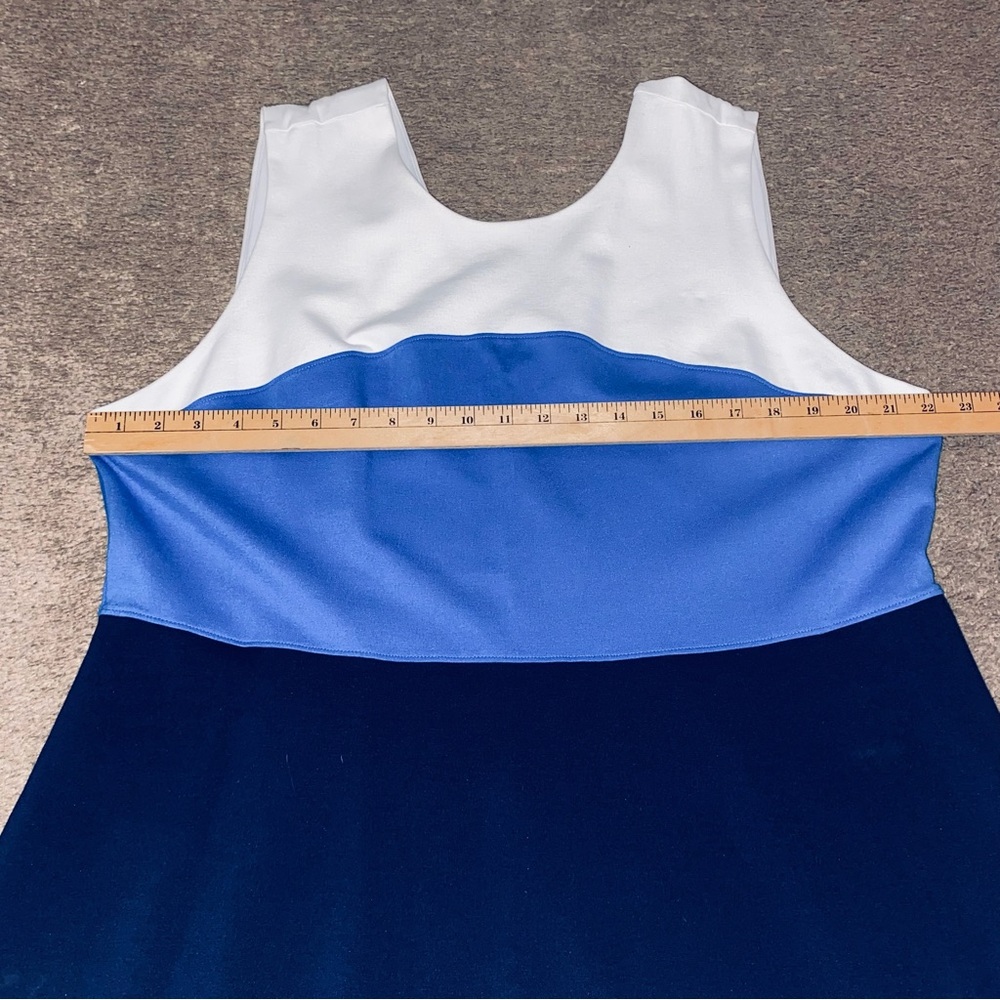 Lands End Women's Color Block Dress Pockets Coastal Grandma Preppy - Picture 2 of 5
